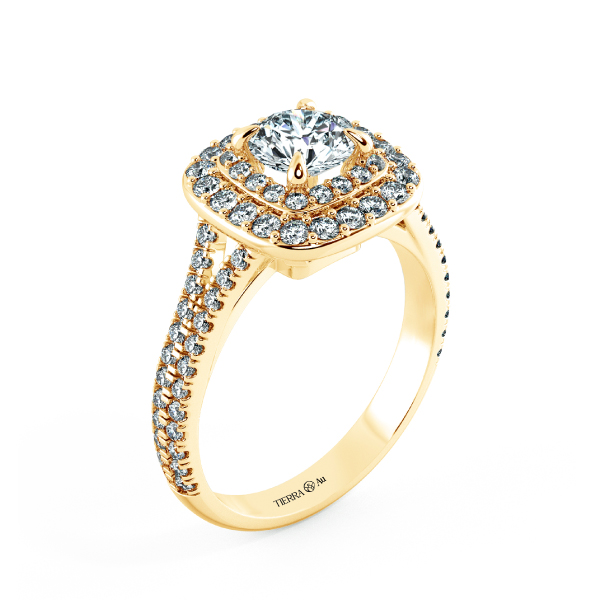 Double Halo Cushion Engagement Ring with Eternity Band NCH2302 4